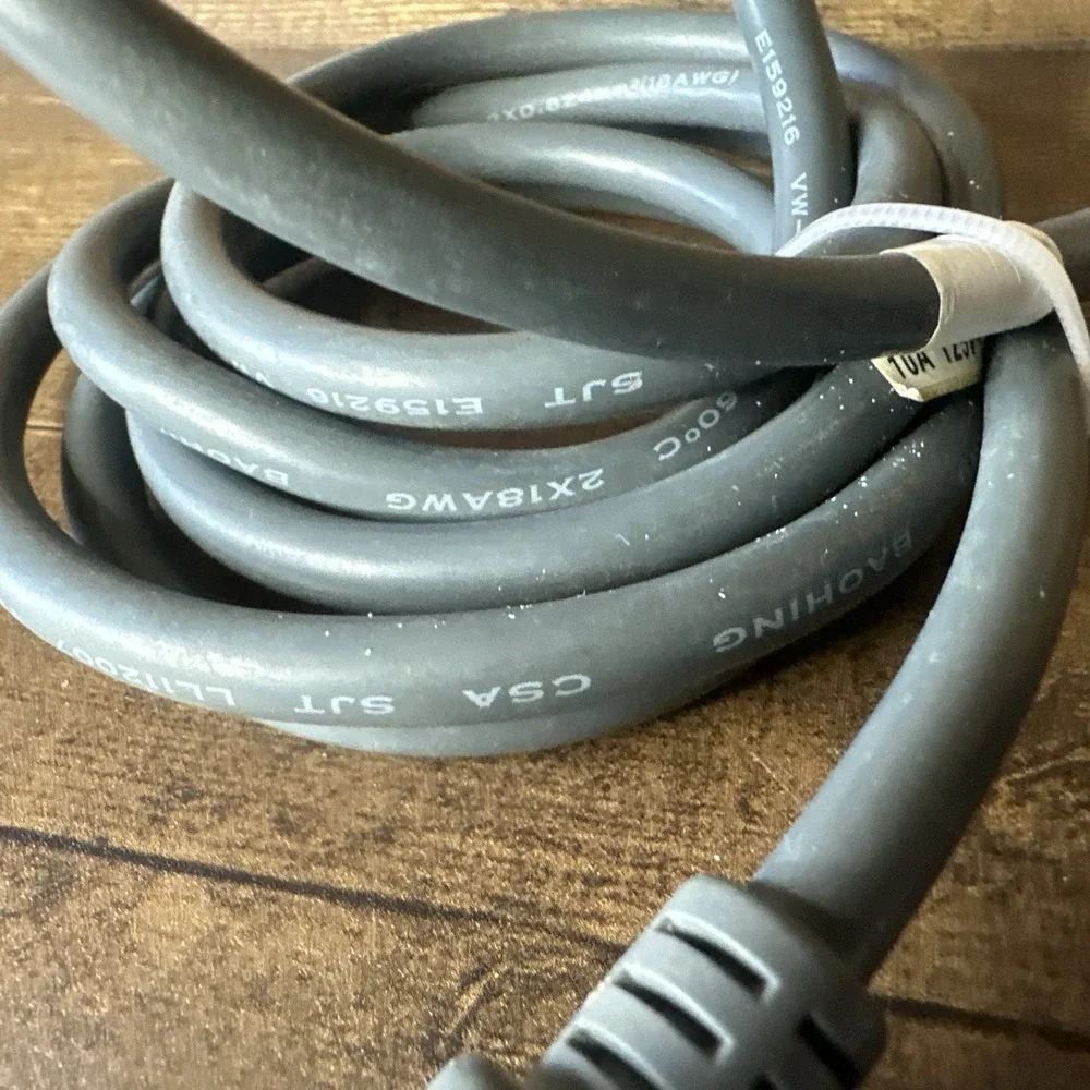 2-Pin / 2 Prong AC Power Cord for Volex VAC17S 10A 125V Gray E62405SP Tested